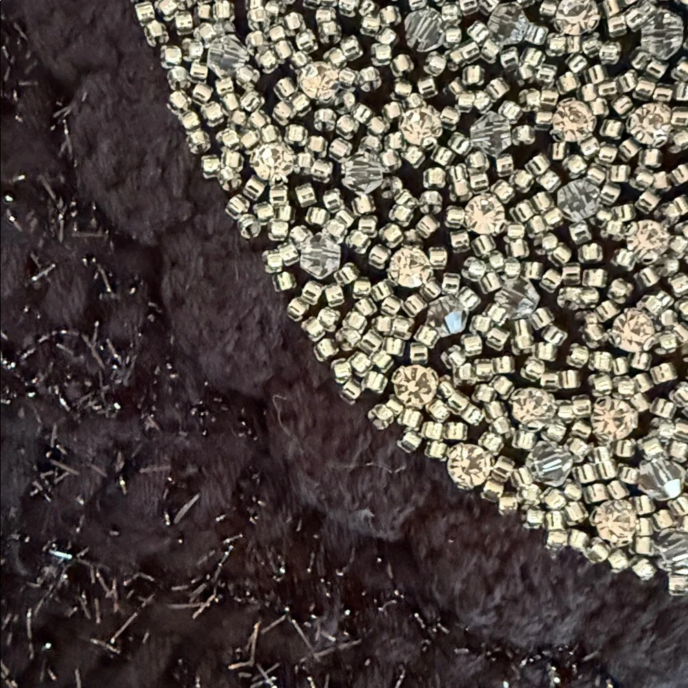 Alice + Olivia Black Cardigan with Silver Collar - Picture 2 of 10